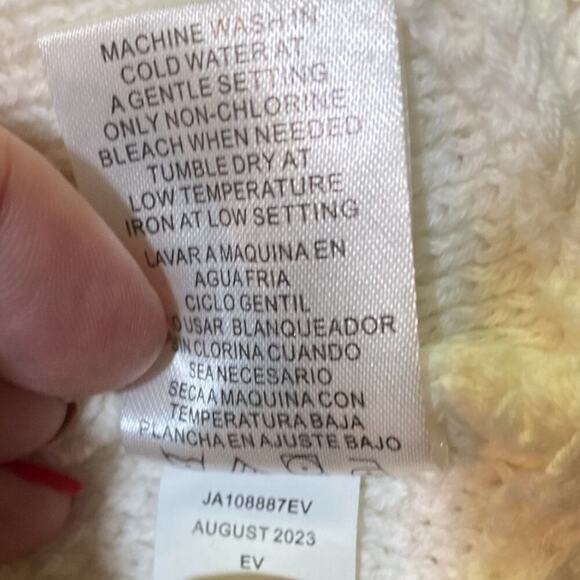 Joseph A. Sweater Indie Crochet Knit White Granny Square Multicolor size L - Picture 8 of 8